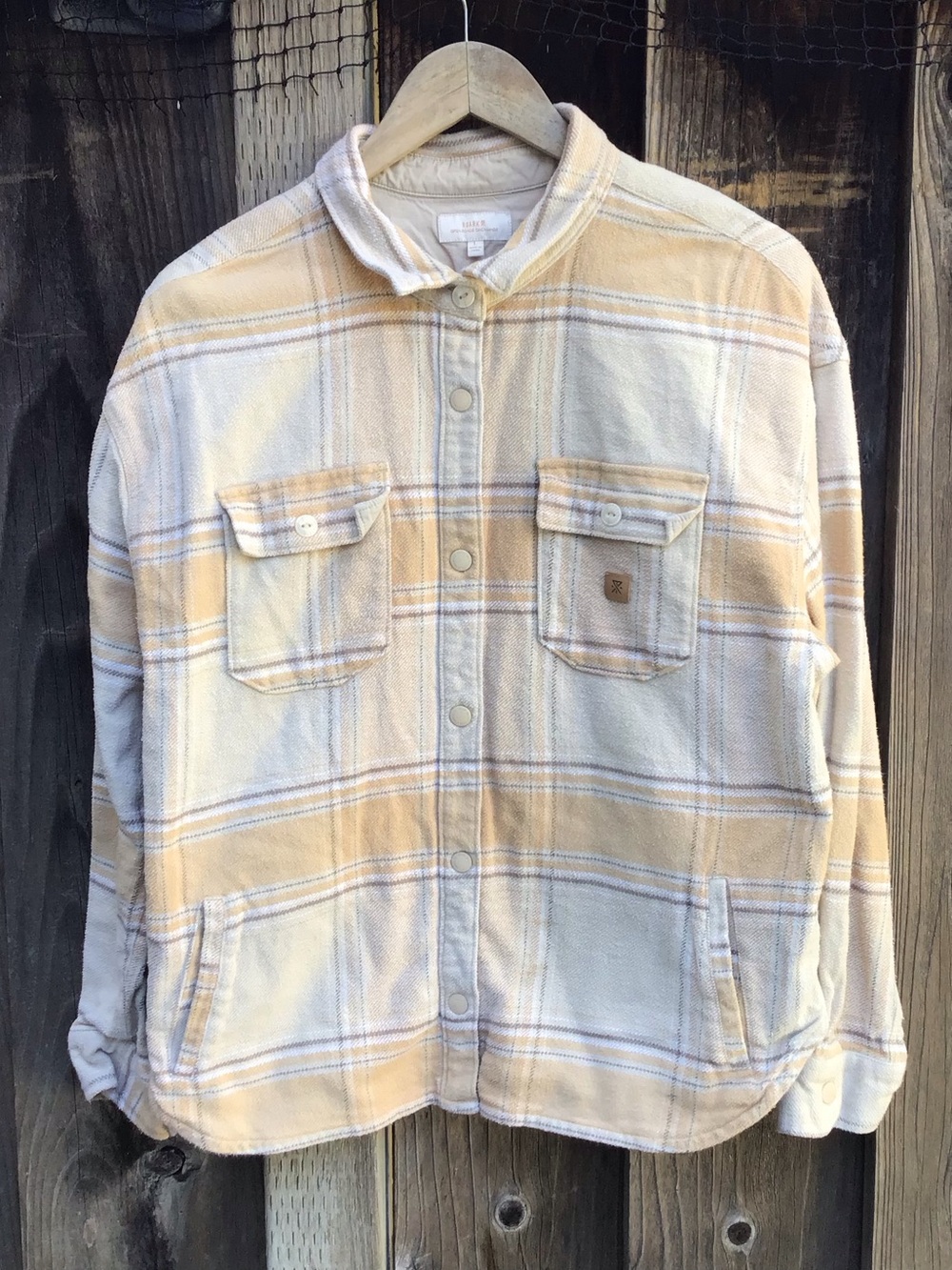 Roark Amberley Plaid Flannel Jacket Womens Large Snap Button Cotton Shacket